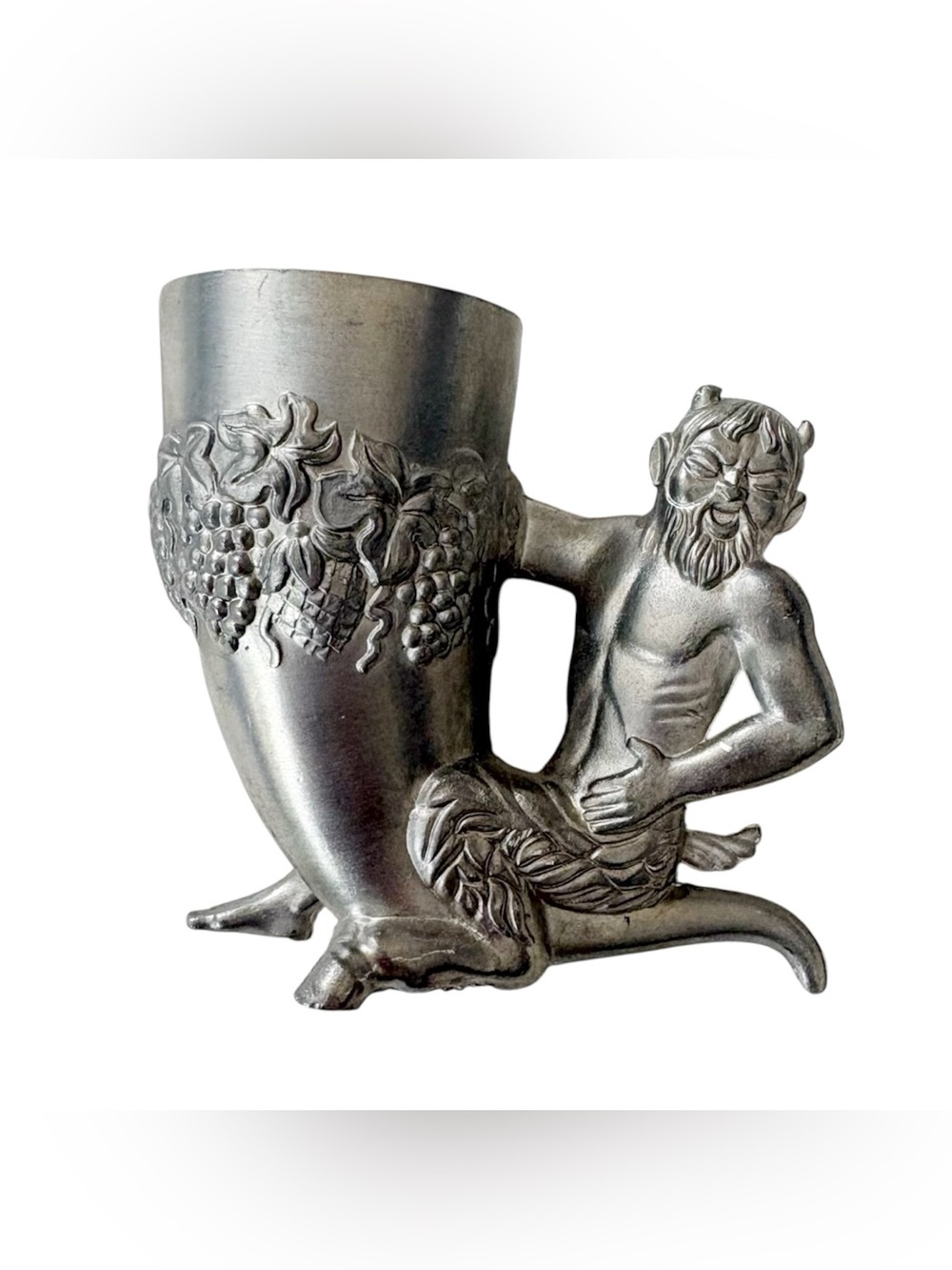 Vintage BMF Zinn Pewter Figural Satyr Devil Toothpick Holder Shot Glass